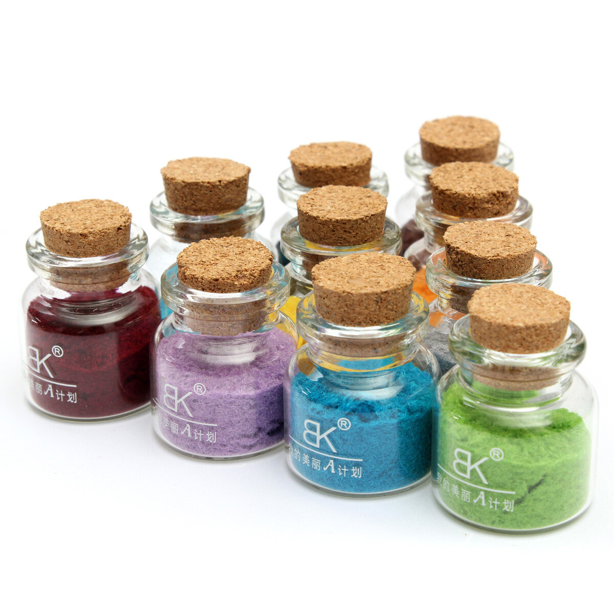 24 Colors Velvet Flocking Nail Art Powder Dust Decoration Glass Pot