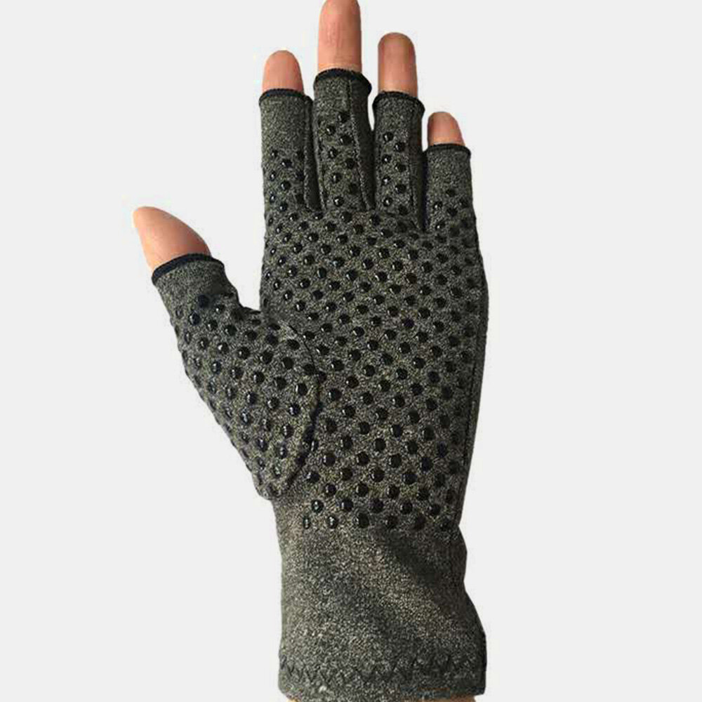 Knitting Fingerless Magnetic Gloves Arthritis Gloves Outdoor Sport Fitness Silicone Gloves
