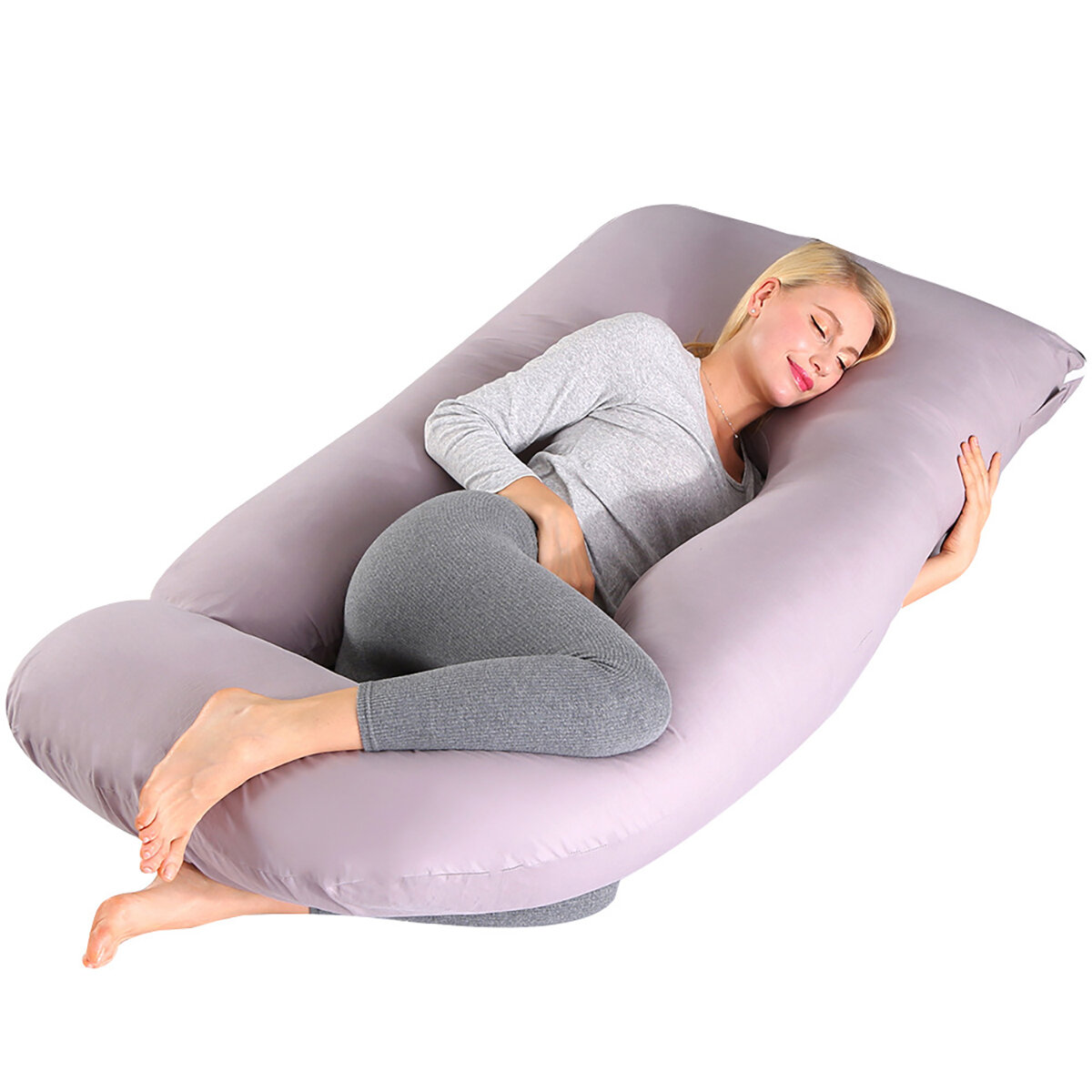 

70x180cm Mom Pillow Belly Contoured Body J Shape Extra Comfort
