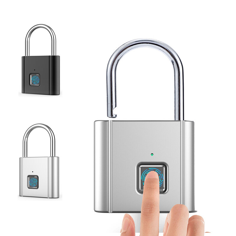 IPRee Smart Zamek z Odciskiem Palca 0,5s Szybkie Odblokowanie Stopu Cynku Metalowa Bezkluczowa Ładowana przez USB Inteligentna Zamek Drzwi