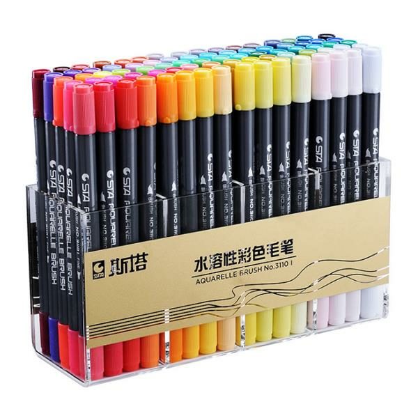 STA 3110 Water-based Marker Soft Head Double-headed Watercolor Paint Pen Ink Pen Color Hand-painted Brush, Banggood  - buy with discount