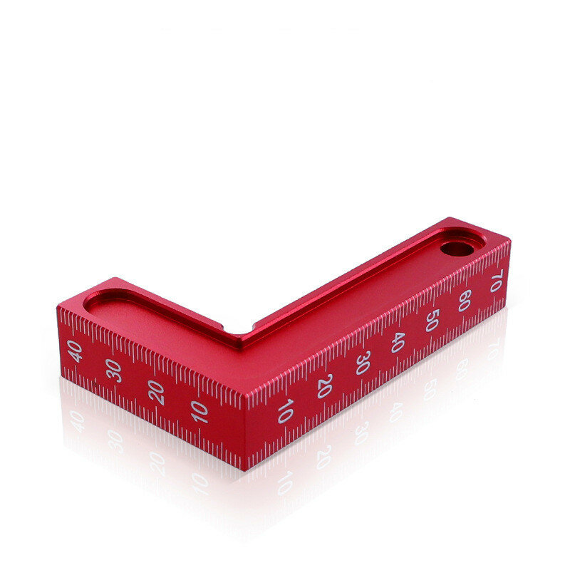 Aluminum Alloy L-type Angle Ruler Small Scale Right Angle Positioning Ruler Fast Fixed Scriber Woodworking Tool