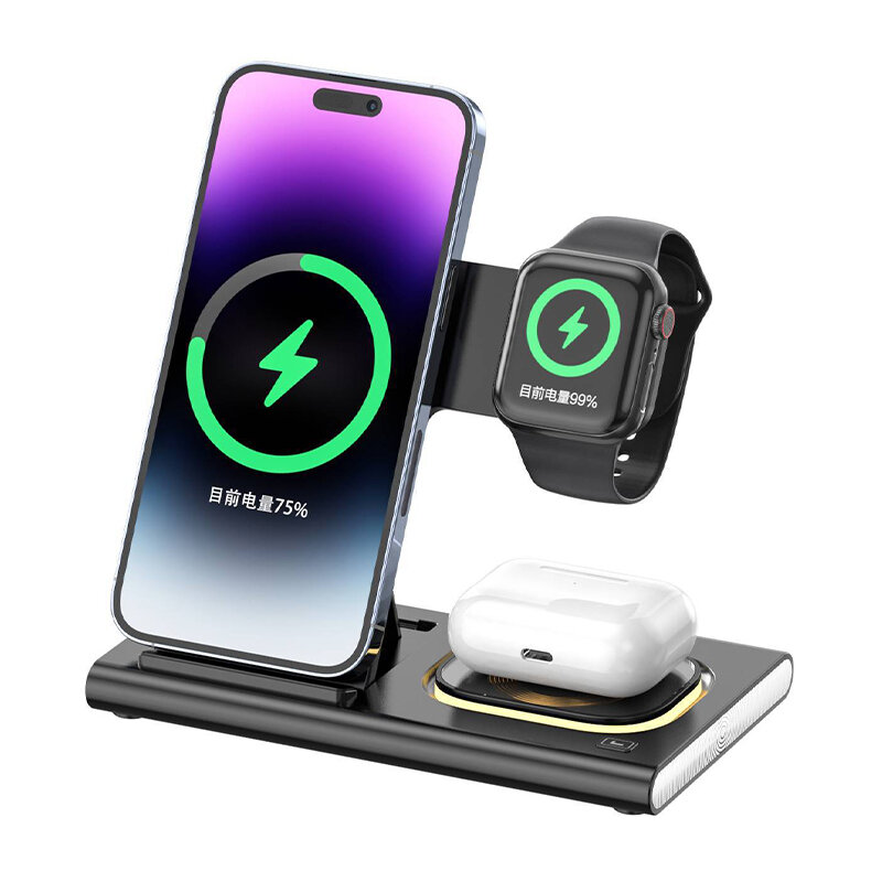 

A80 15W 10W 7.5W 5W Wireless Charger Fast Wireless Charging Pad with Lights for Qi-enabled Smart Phones for iPhone 15 14
