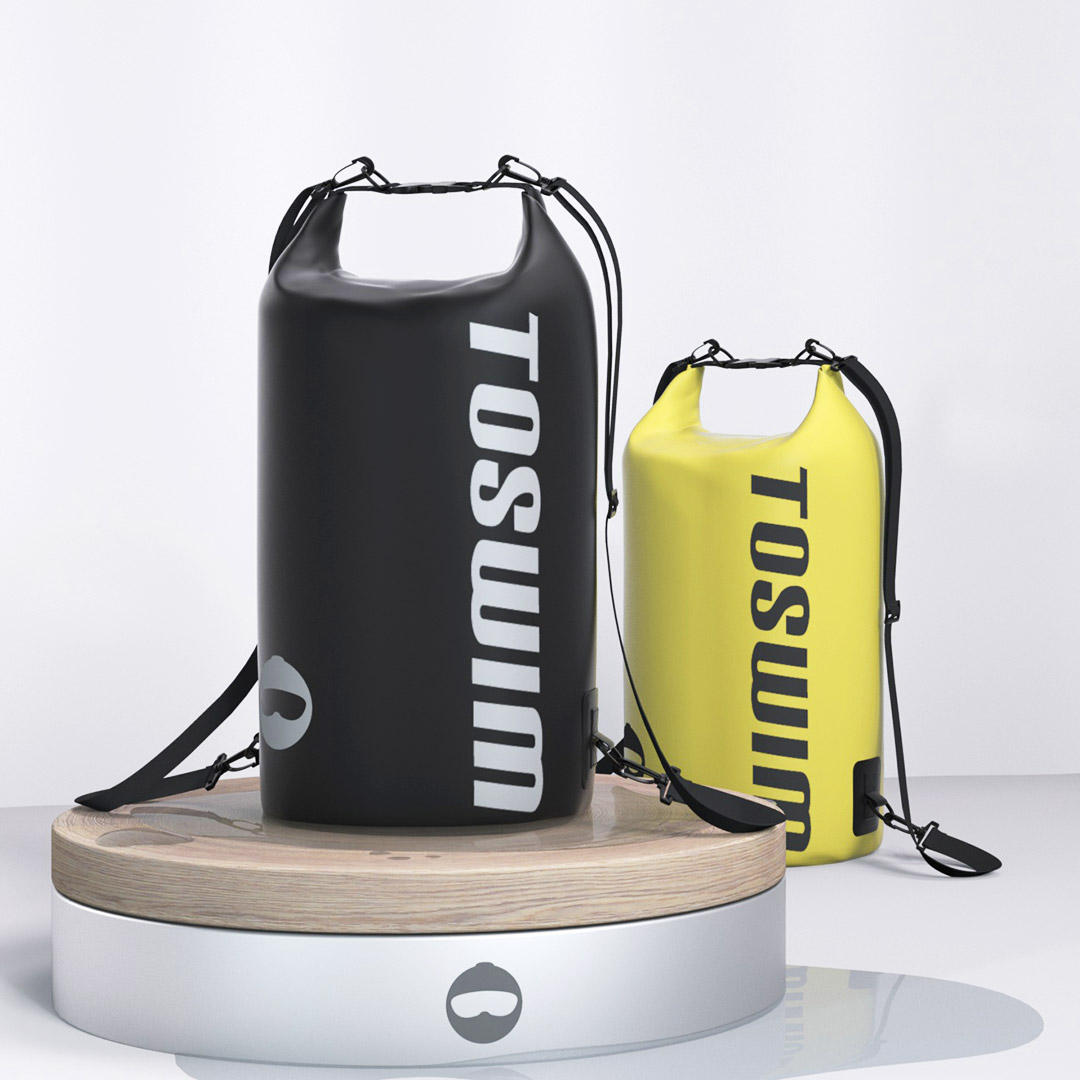 TOSWIM 15L Waterproof Dry Bag Shoulder Bucket Backpack Swim Storage Pouch Outdoor Travel
