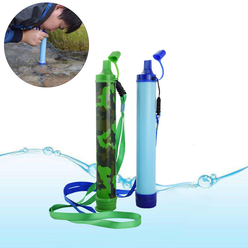 3 Pack Blue Portable Water Filter Straw Purifier Camping Emergency Survival Tool