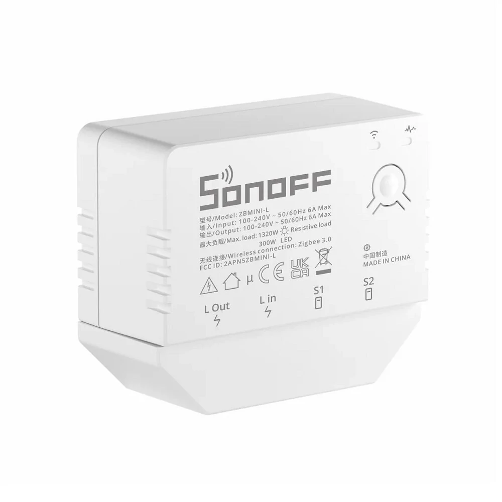 SONOFF ZBMINI-L Zb 3.0 1Gang Smart Switch Module No Neutral Wire Required Switch Compatible with Alexa Google Assistant