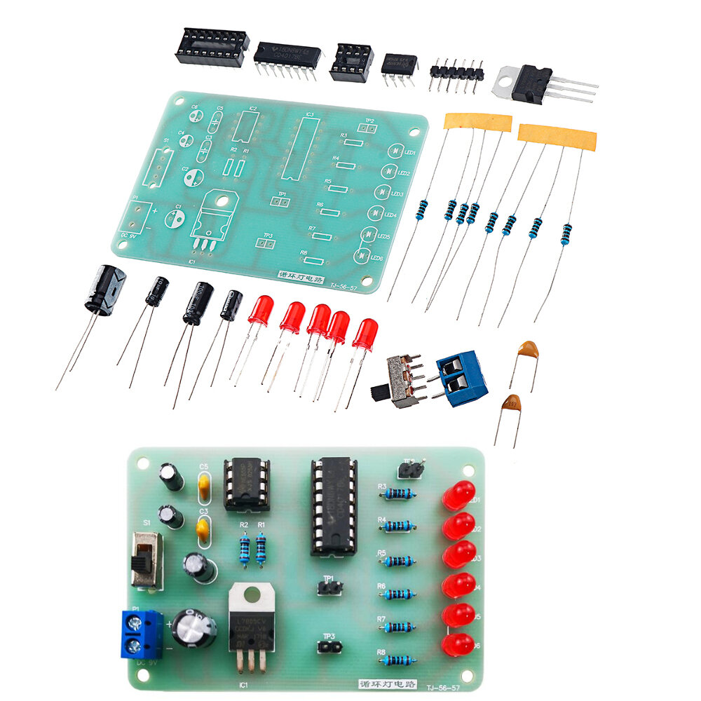 LED Instelbare Snelheid Circulerende Licht Circuit Kit Elektronische training DIY-onderdelen
