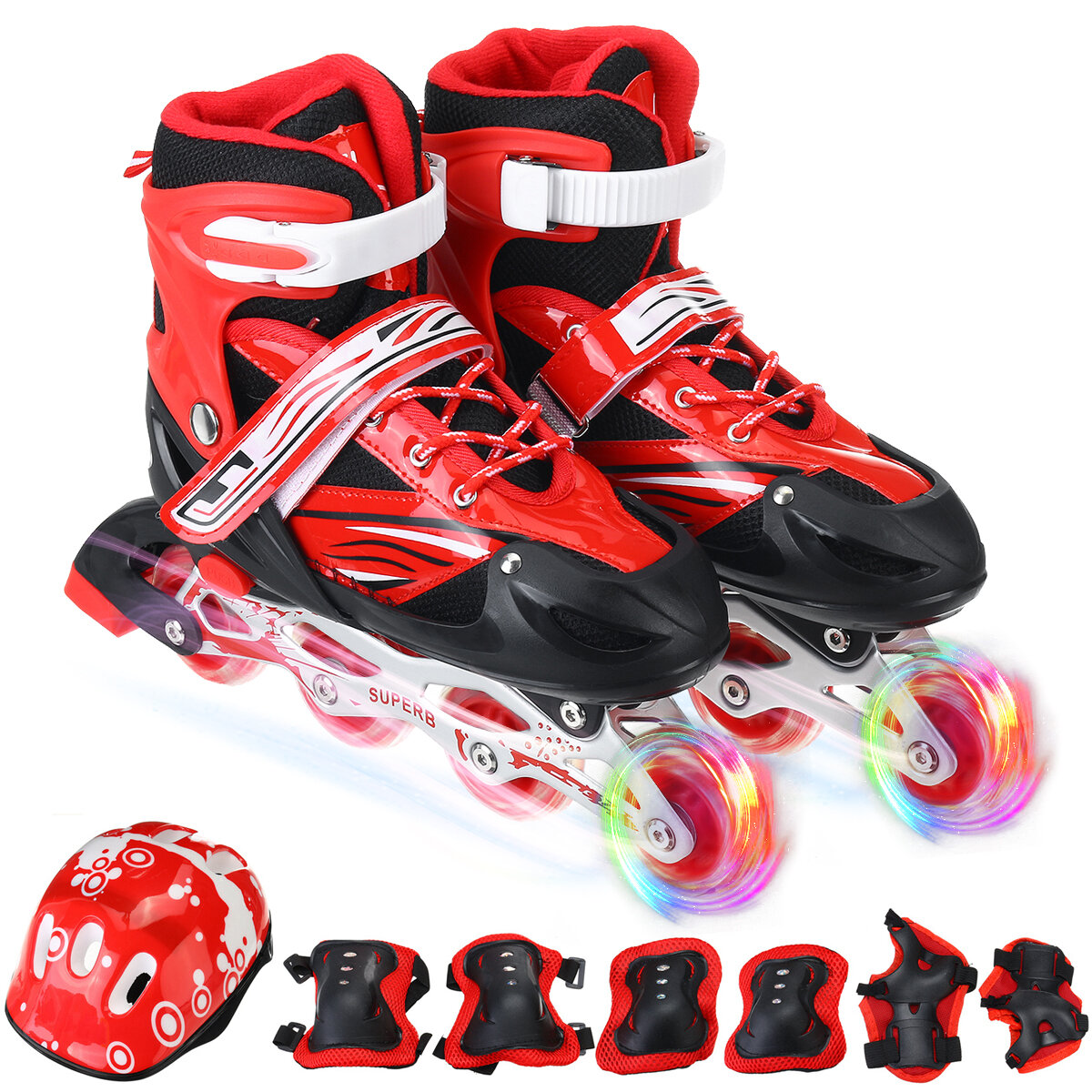 

Adjustable Kids Skate Roller Shoes High Speed Inline Skate Racing Girls Boys Skates Sneakers Children Skating Gift