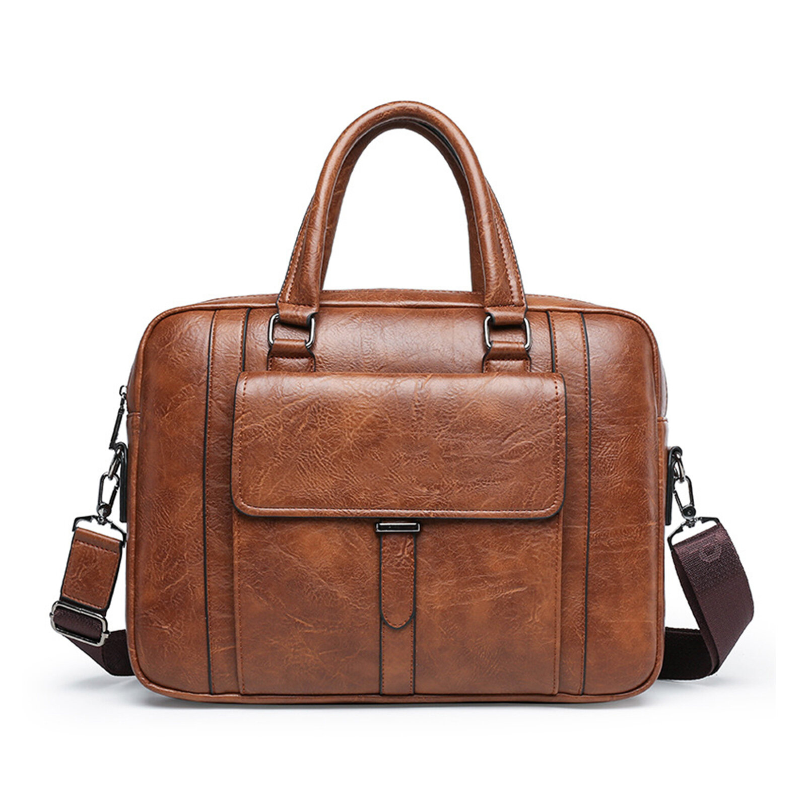 Menico Men Artificial Leather Large Capacity Business Briefcase Casual Multifunctional Tote Handbag 