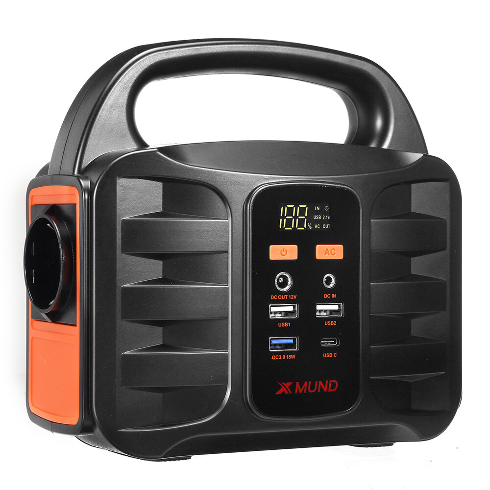 XMUND XD-PS6 155Wh Power Generators Portable Power Station with 220V AC Outlet 2 DC Ports USB QC3.0 LED Flashlights Power Bank Outdoor Emergency Power Source Box
