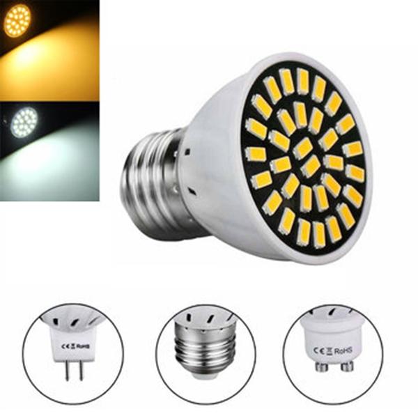 MR16 / E27 / GU10 LED-lamp 24 SMD 5733 480LM Pure White Warm Wit Spot Lightt Bulb 4.8W AC220V