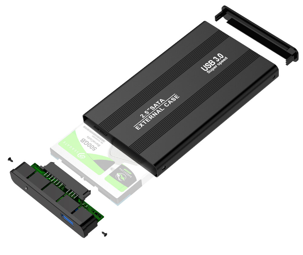 USB3.0 2.5インチSATA外付けハードドライブエンクロージャHDD SSDケースサポートノートブックデスクトップ用3TBハードディスクプラグアンドプレイ