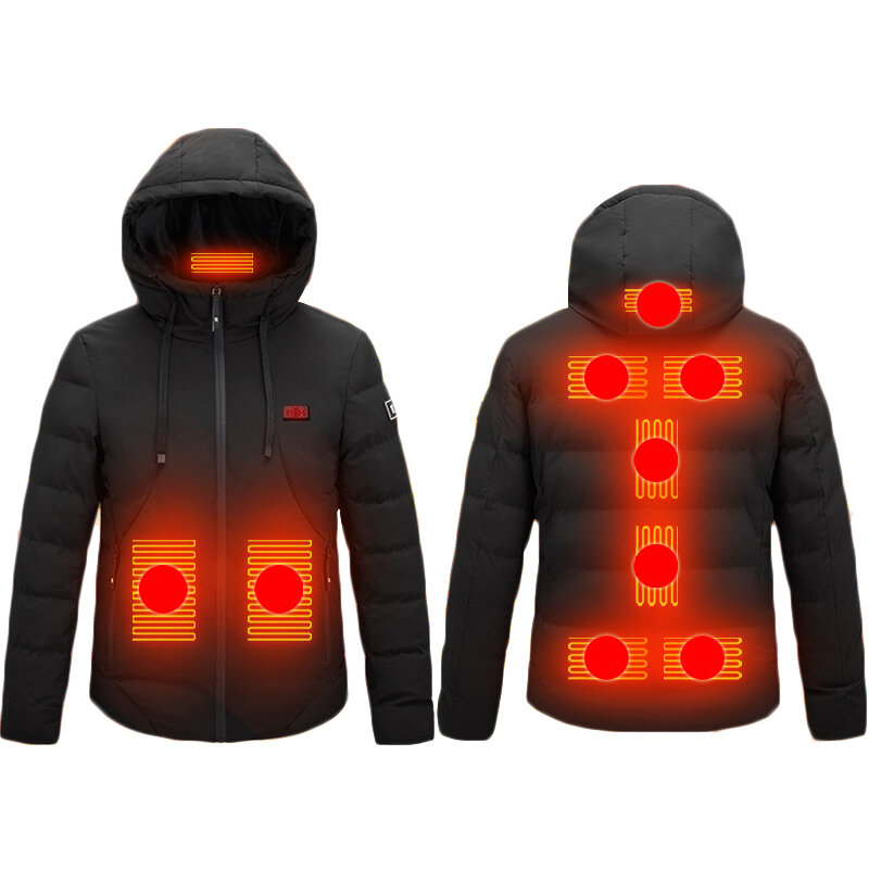 3-módos vezérlés Téli fűtött dzseki USB töltőkabát Bemelegítés Fűtött ruházat Mosható puha széf