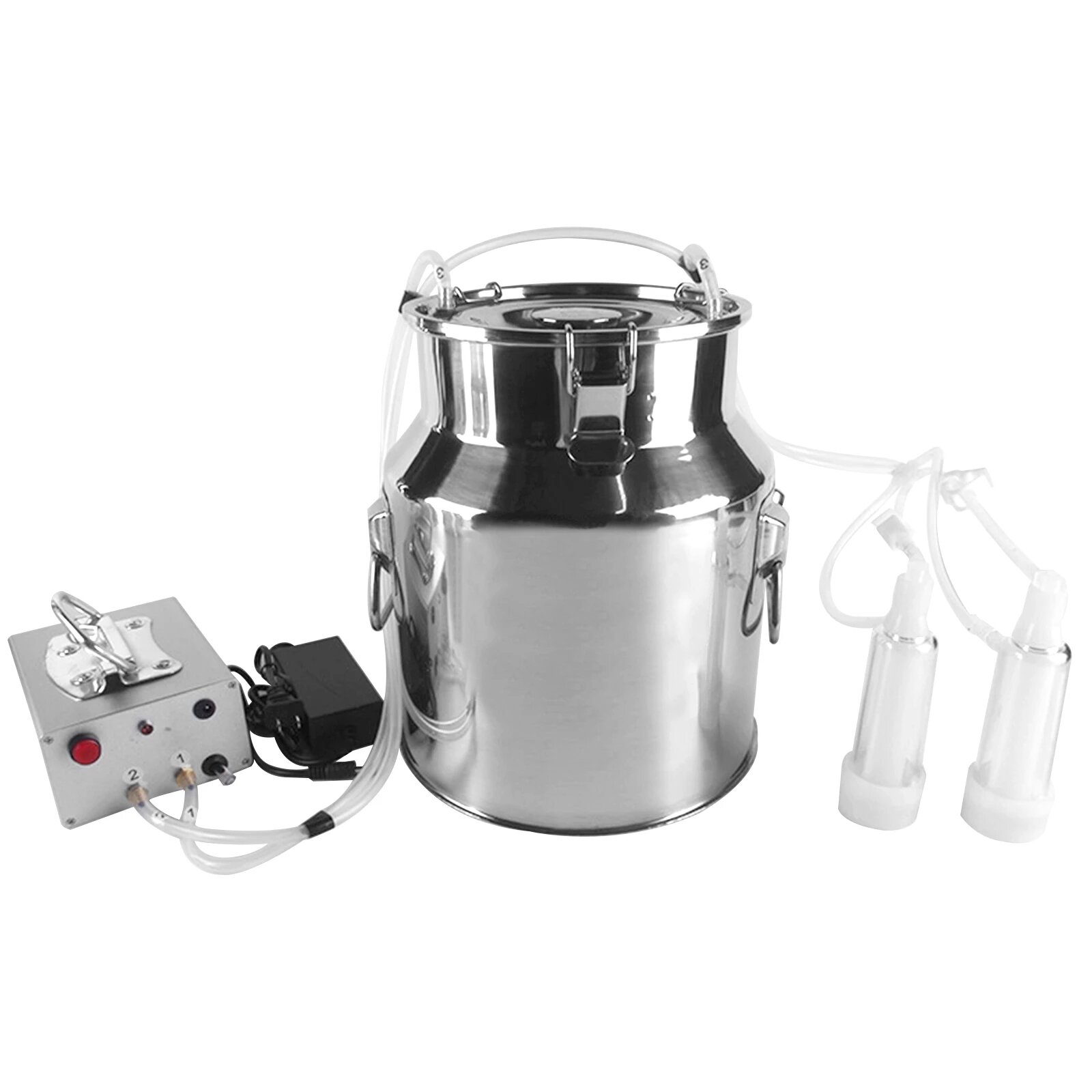 

14L Electric Milking Machine for Goat 110/220V Pulsating Milking Machine Stainless Steel Milker Bucket Farm Livestock To