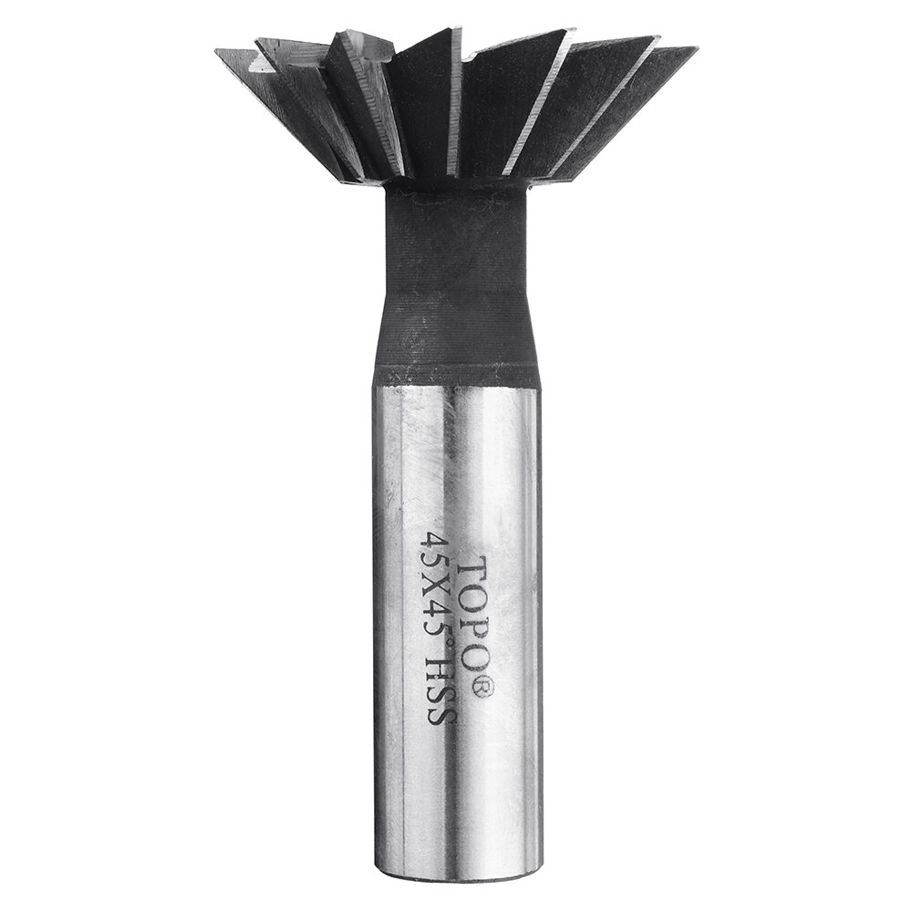Drillpro 55 Degree 40-60mm HSS Straight Shank Dovetail Groove Slot Milling Cutter End Mill CNC Bit