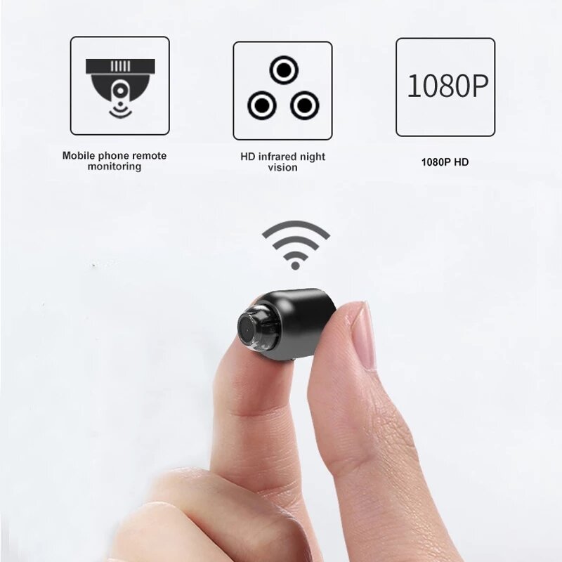 Mini Wifi Camera Draadloos 1080P Surveillance Beveiliging Nachtzicht Bewegingsdetectie 160 Graden Audio Reording Google Play Camcorder Babyfoon IP Cam