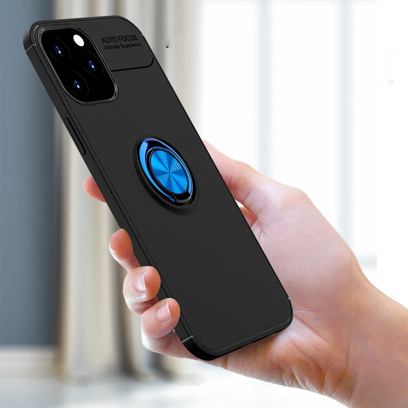 

Bakeey для iPhone 12 Pro Max Чехол Вращающийся на 360º магнитный держатель кольца Soft Силиконовый Противоударный Protec