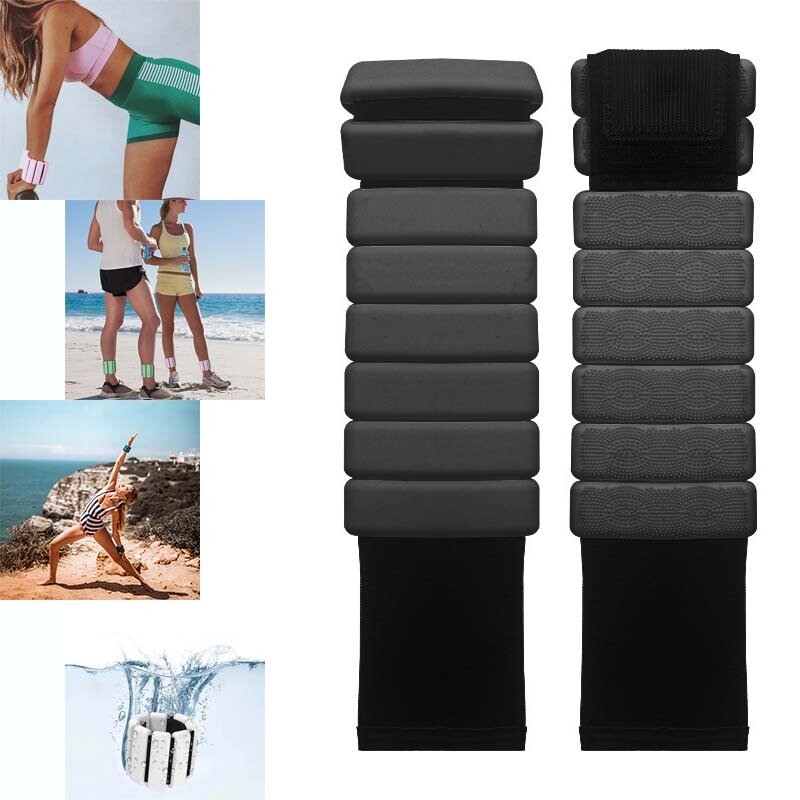 KALAOD One pair 2 Pounds Weights Bracelet Portable Adjustable Waterproof Silicone Wrist Ankle Strap Weight-bearing Brace