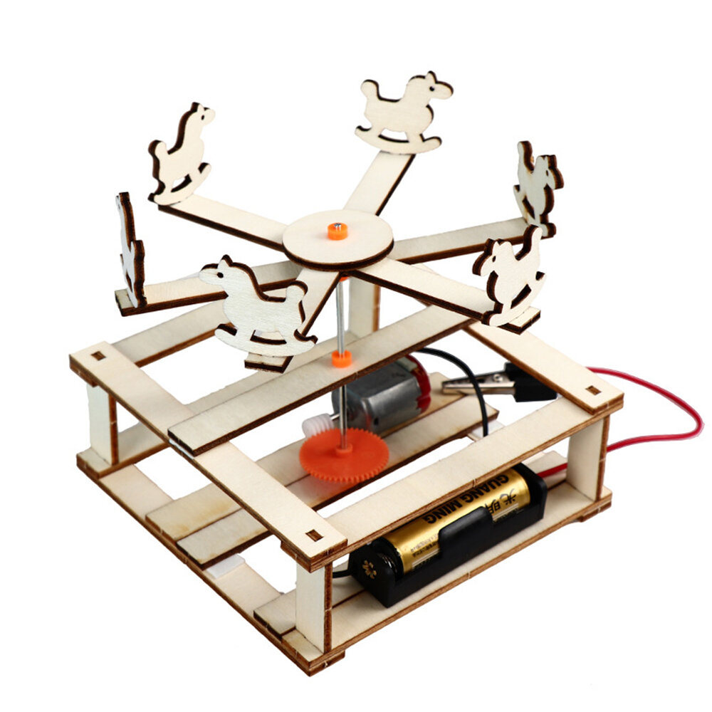 DIY Elektrische draaimolen Kinderen Wetenschap Speelgoed Experiment Puzzel Kits Creatief Onderwijs P