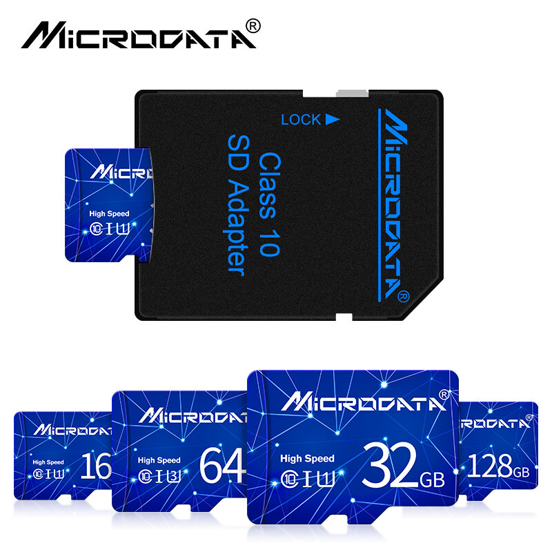 

MicroData High Speed 16GB 32GGB 64GB 128GB Class 10 TF Memory Card Flash Drive With Card Adapter For Smartphone Switch S
