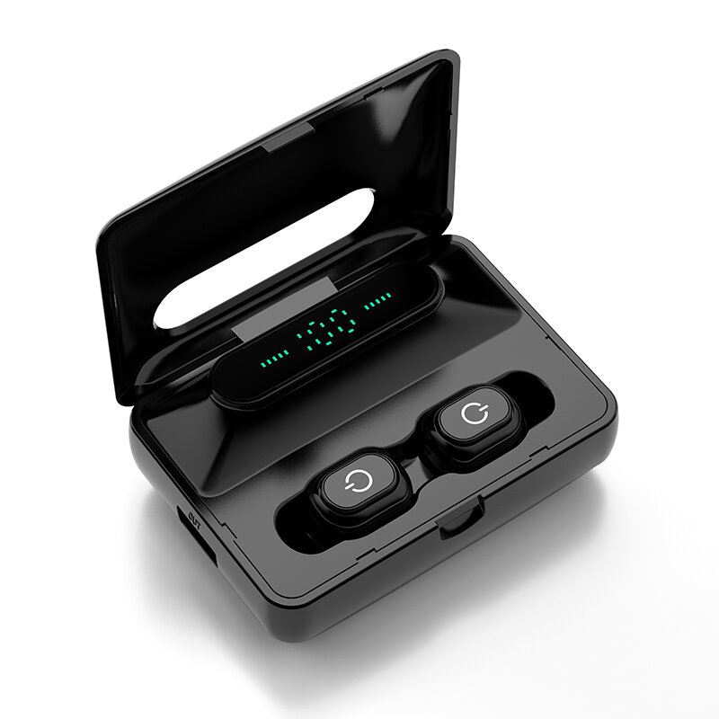 Bakeey H60 Dual Dynamic Bluetooth 5.0 TWS Écouteurs LED Affichage numérique Stéréo Bass Sports Earbuds avec étui de char