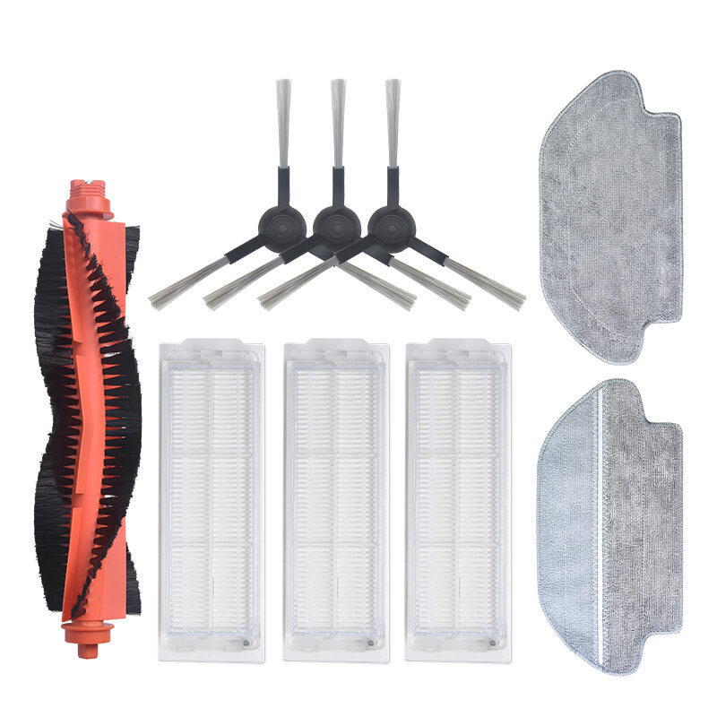 9pcs Replacements for Xiaomi Mijia STYTJ02YM MOP PRO Vacuum Cleaner Parts Accessories Main Brush*1 Side Brushes*3 HEPA F
