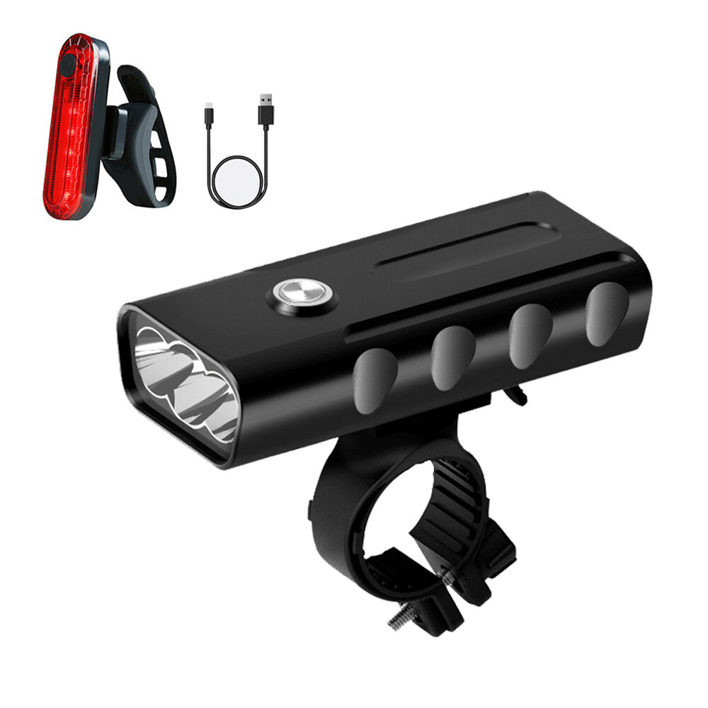 

XANES® Bike Light Set 1500LM 3xT6 LED Headlight 4 Modes Taillight Safety Warning Light for MTB Road Bicycle