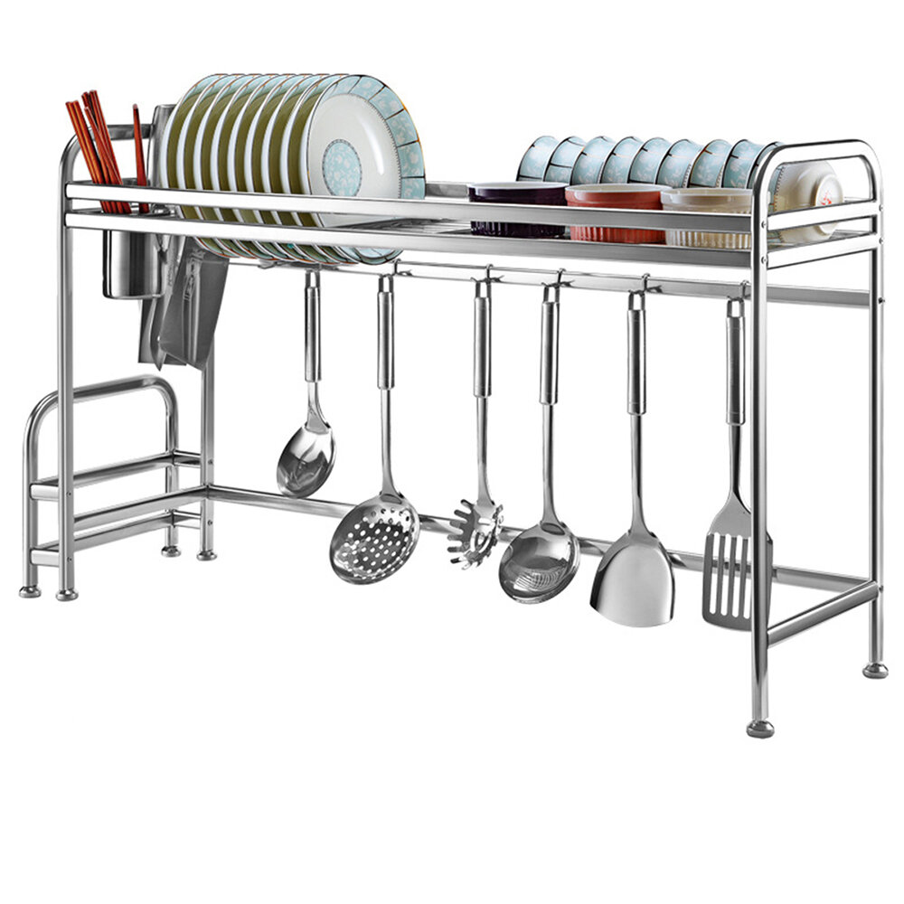66cm/91cm stainless steel over sink dish drying rack storage multifunctional arrangement for