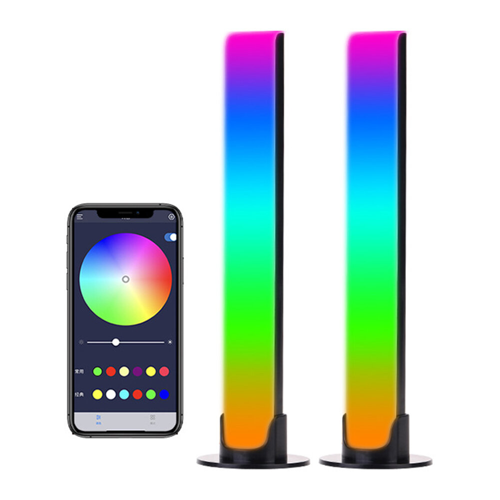 

2Pcs Creative RGB Music Sound Light Bar 5V USB App Control Led Music Rhythm Night Lights Pickup Voice Ambient Light
