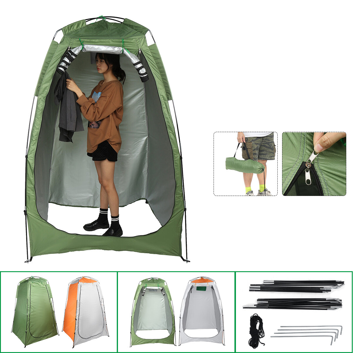 Tragbare Privatsphäre Privatsphäre Dusche Toilette Zelt Camping Zelt Camping Kleid Umkleidezelt UV-beständig Kleiding Zelt
