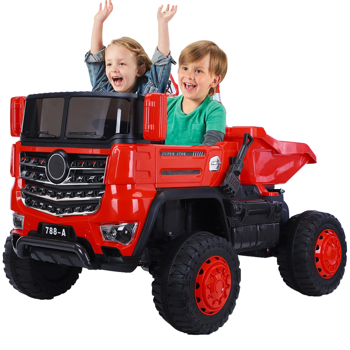 788-a 4wd 2 seater ride on for kids electric car 390 motor plus 12.10 battery powered four-wheel drive engineering vehicle ride on toy cars