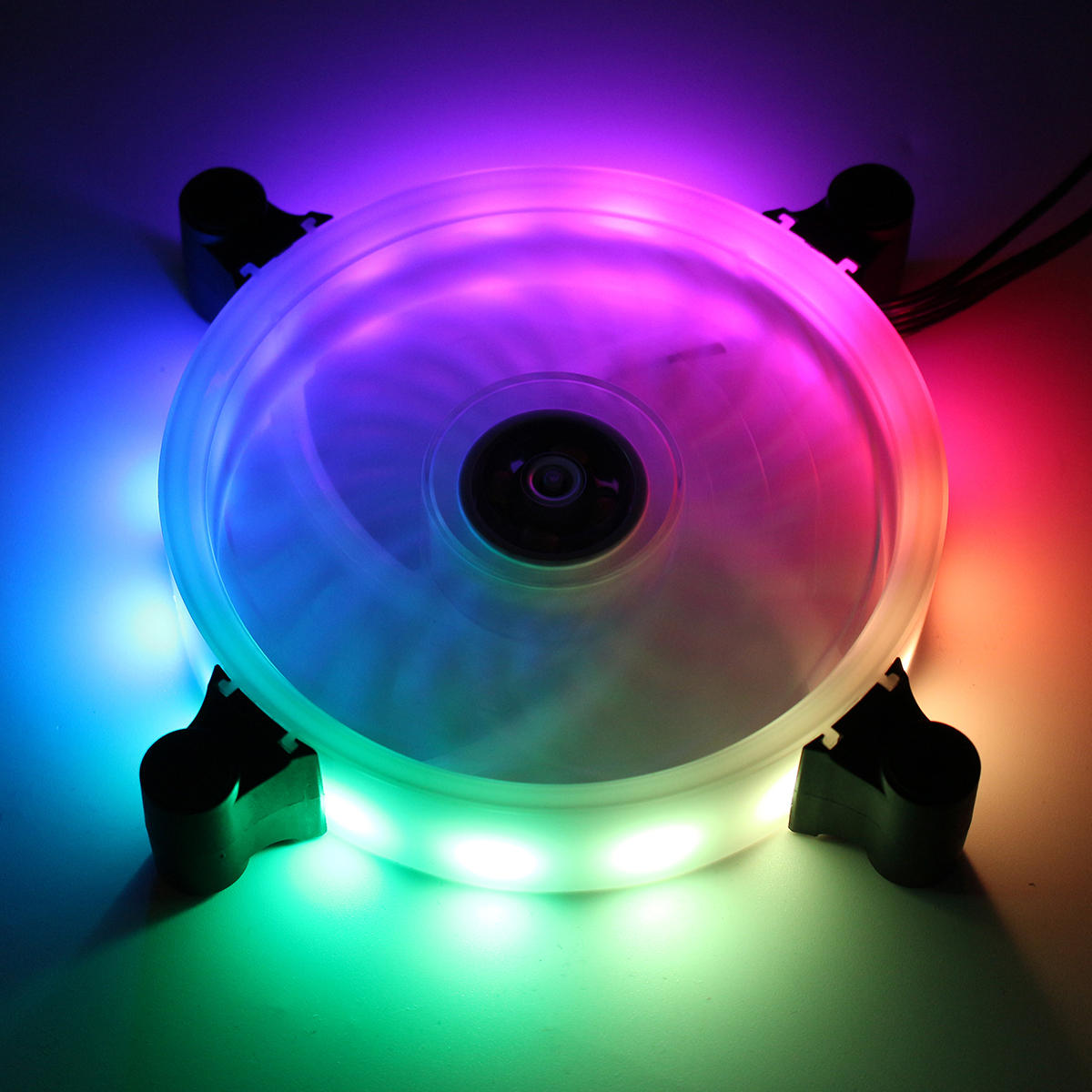 12 cm 16 miljoen kleuren RGB LED Quiet Computer Case PC Koelventilator + Afstandsbediening