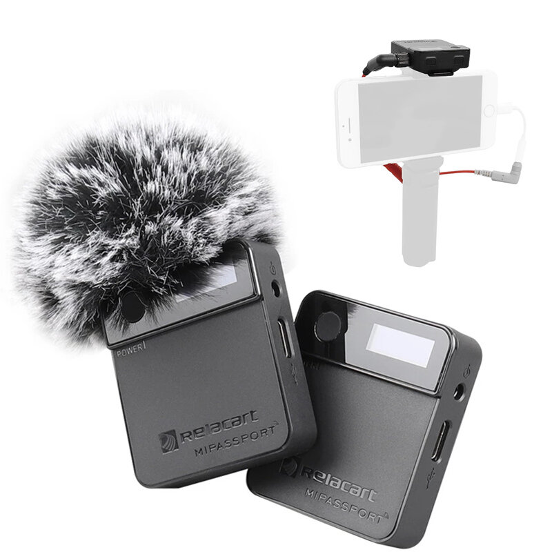 Relacart Mi1 Microfoon Draadloze Zender Kit 3.5mm TRS Lavalier 2.4G Condensatormicrofoon voor DSLR C