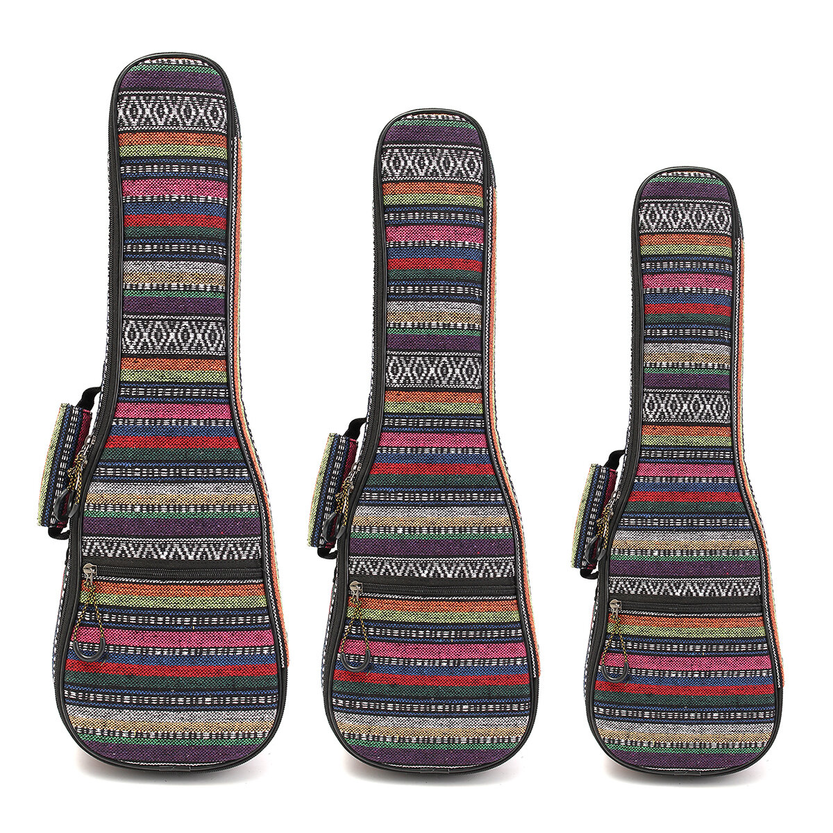 21 23 26 Inch Double Strap Hand Folk Canvas Ukulele Case Soft Gewatteerde Carry Protect Rugzak Cover