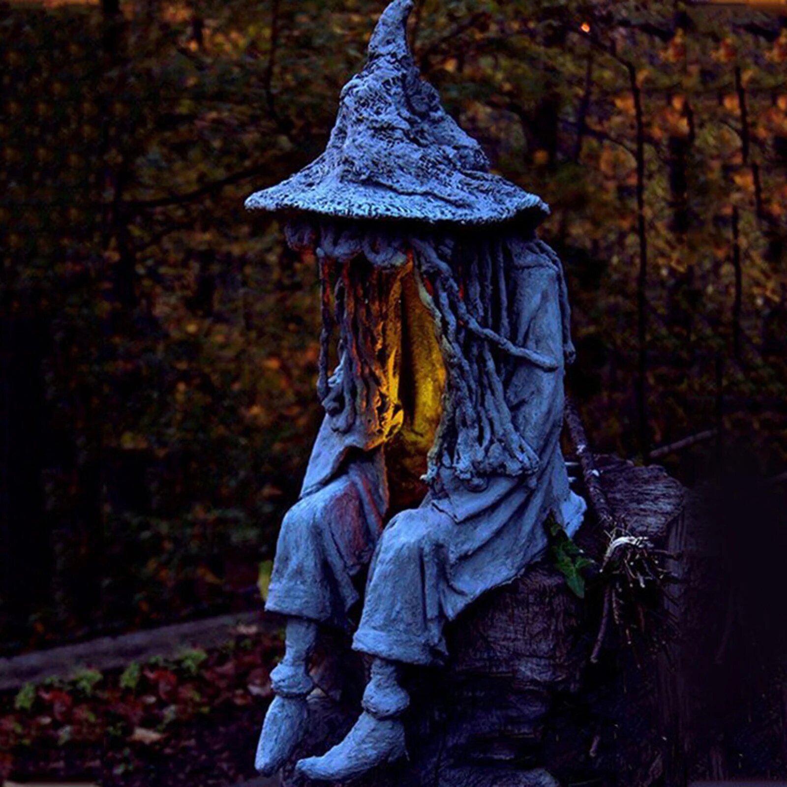 

DIY Color Witch Solar Energy Lamp The Ghost Looking for Light Witch Solar LED Lawn Light Resin Lantern Halloween Ornamen