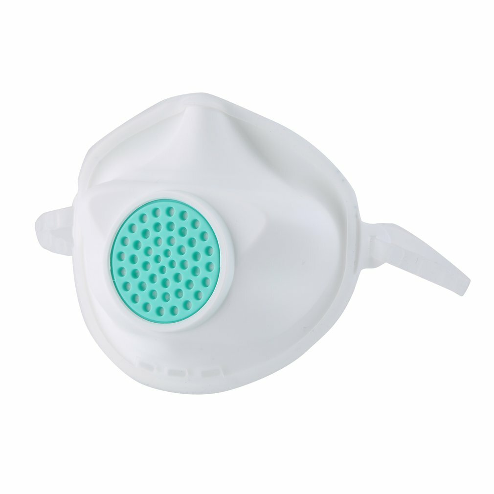 Siliconen gezichtsmasker ademende mondkapset met 15-delige filters wit