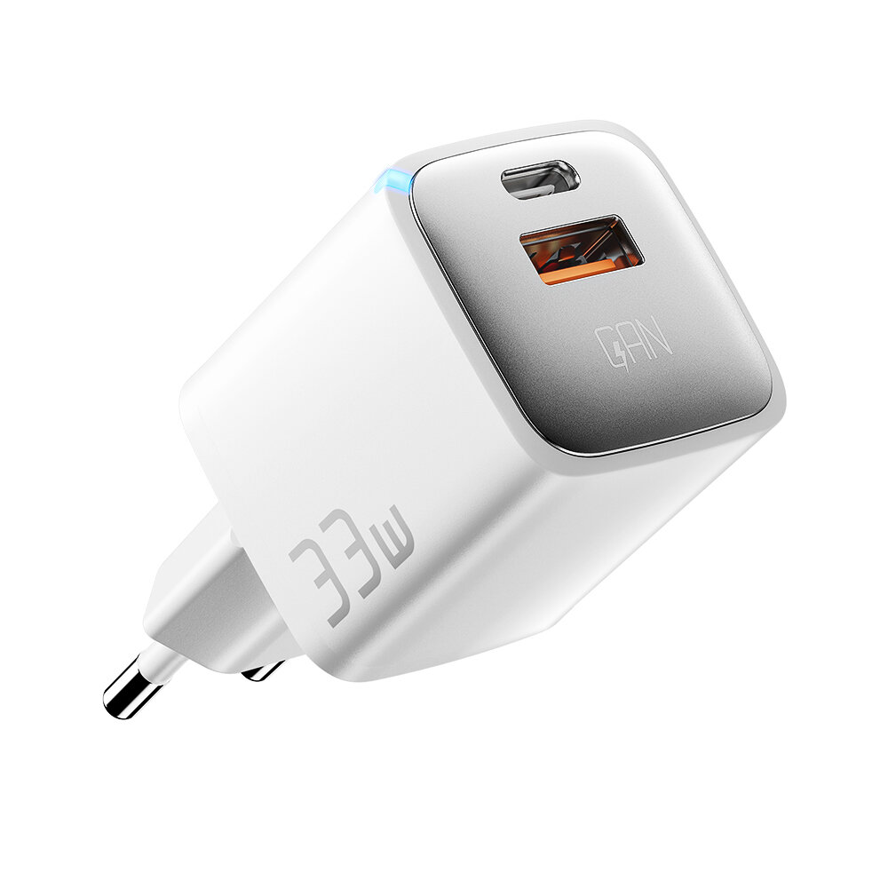 

[GaN Tech] ESSAGER FL53 33W 2-Port USB PD Charger 33W USB-A+Type-C QC3.0 2.0 AFC FCP SCP BC1.2 DCP PPS Apple2.4A Fast Ch