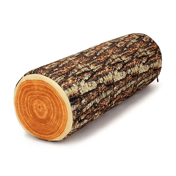 

Honana PT-666 3D Realistic Stump Log Wood Shape Throw Pillow Office Sofa Car Comfortable Cushion