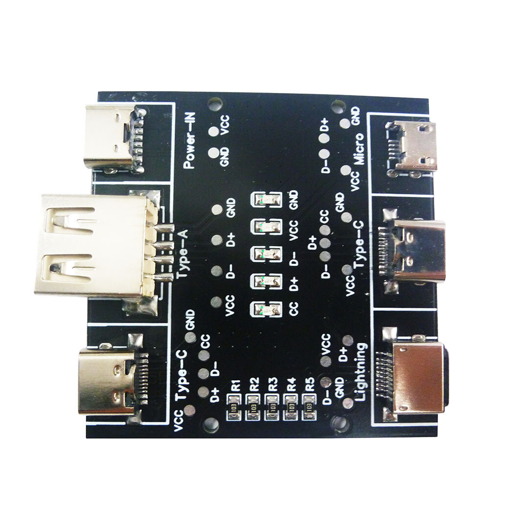 Multifunctionele USB Kabel Tester USB A naar Type-c Micro Verlichting Kortsluiting Aan-Uit Datakabel
