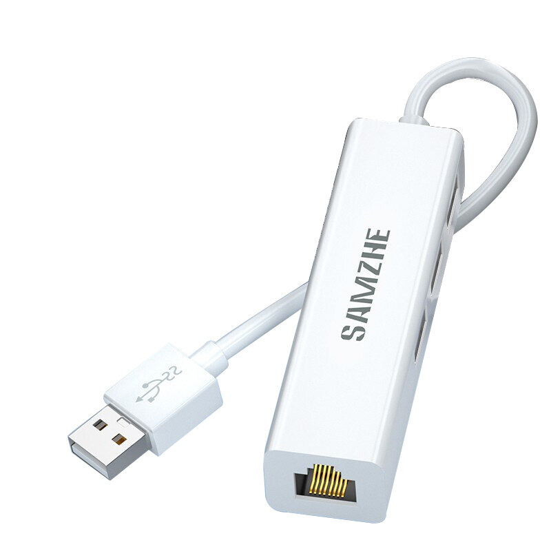 SAMZHE 3 Port USB2.0 Hub Splitter RJ45 100 M Ethernet Adapter Bedrade Netwerkkaart Converter voor La