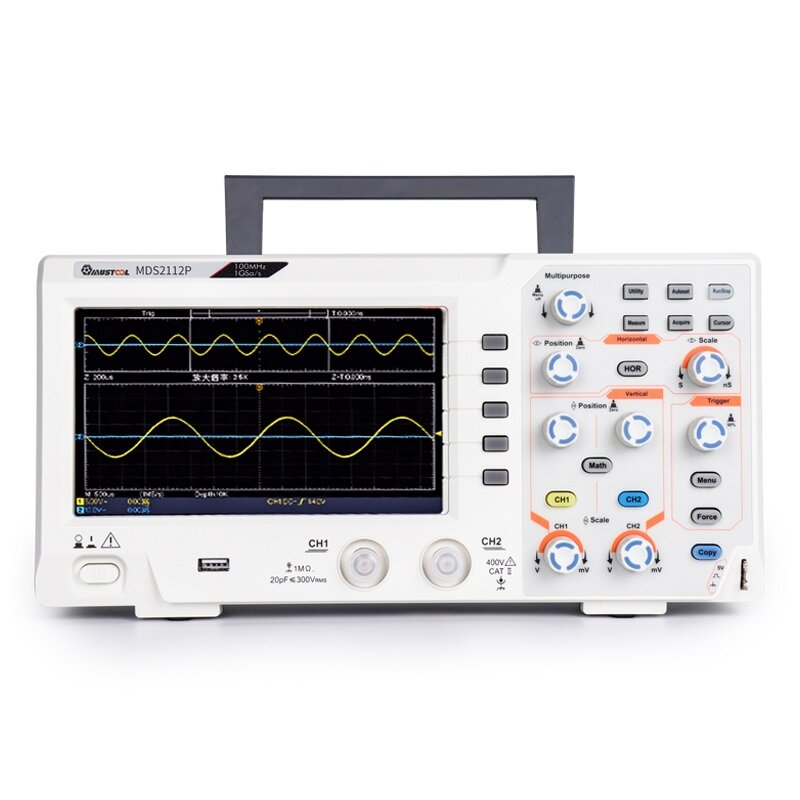MUSTOOL MDS2112P Ultra-thin Dual Channel Digital Storage Oscilloscope With 100MHz Bandwidth 1GS/s Sa