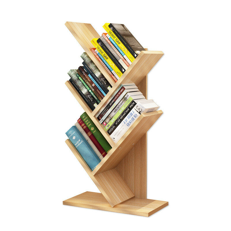 Boomvormige kleine boekenplank Meerlagige houten opbergrek Staande plank Huishoudelijke desktopboekenkast Eenvoudig kinderkamerdecor