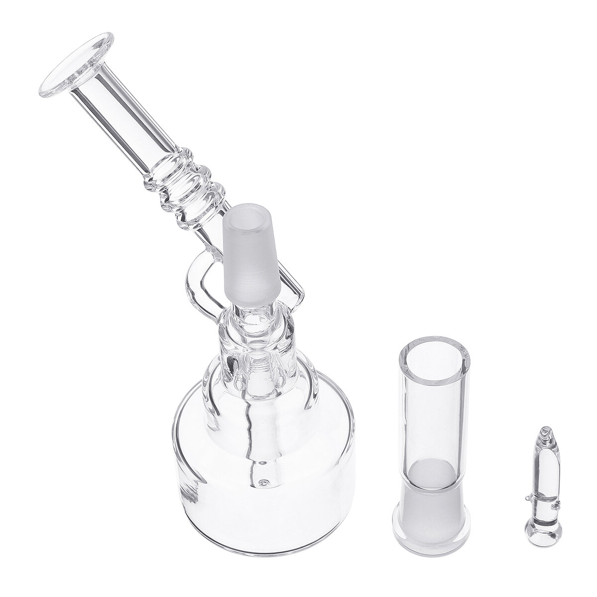 Transparent H ookah Clear Shisha Water Pipe Glass T obacco Dab Rigs For Dry Herb Waxes Oil