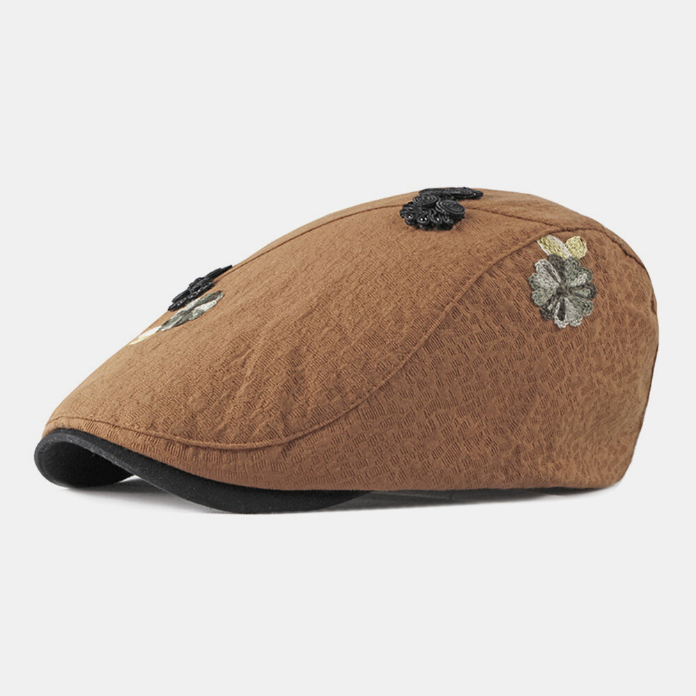Unisex katoen etnische stijl casual persoonlijkheid zonneklep platte hoed vooruit hoed baret hoed