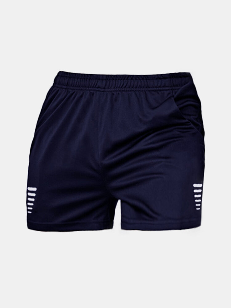 Men Dryfits Moisture Absorbent Reflective Breathable Sport Short Pants With Pockets