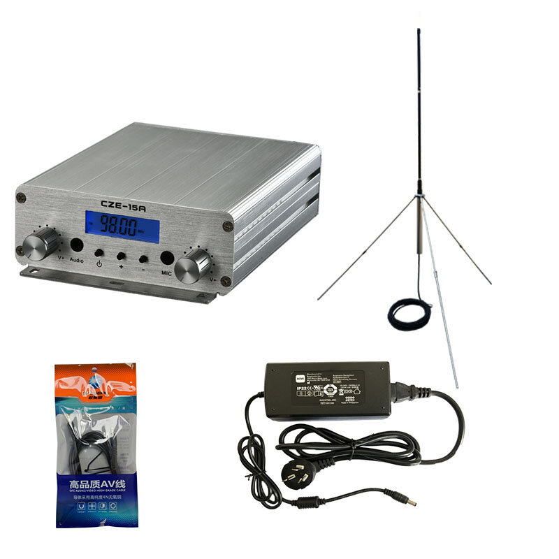

CZH-15A CZE-15A FU-15A 15W FM Stereo PLL Broadcast Transmitter FM Exciter 88Mhz - 108Mhz + GP 1/4 Wave Antenna + PowerSo