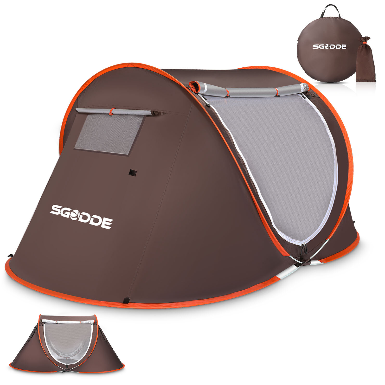 SGODDE2-3人用テント自動キャンプテントアンチUVオーニングテント防水屋外サンシェルター