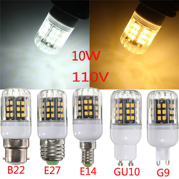 E27/E14/B22/G9/GU10 10W 42 LED 2835 SMD Cover Corn Light Lamp Bulb AC 110