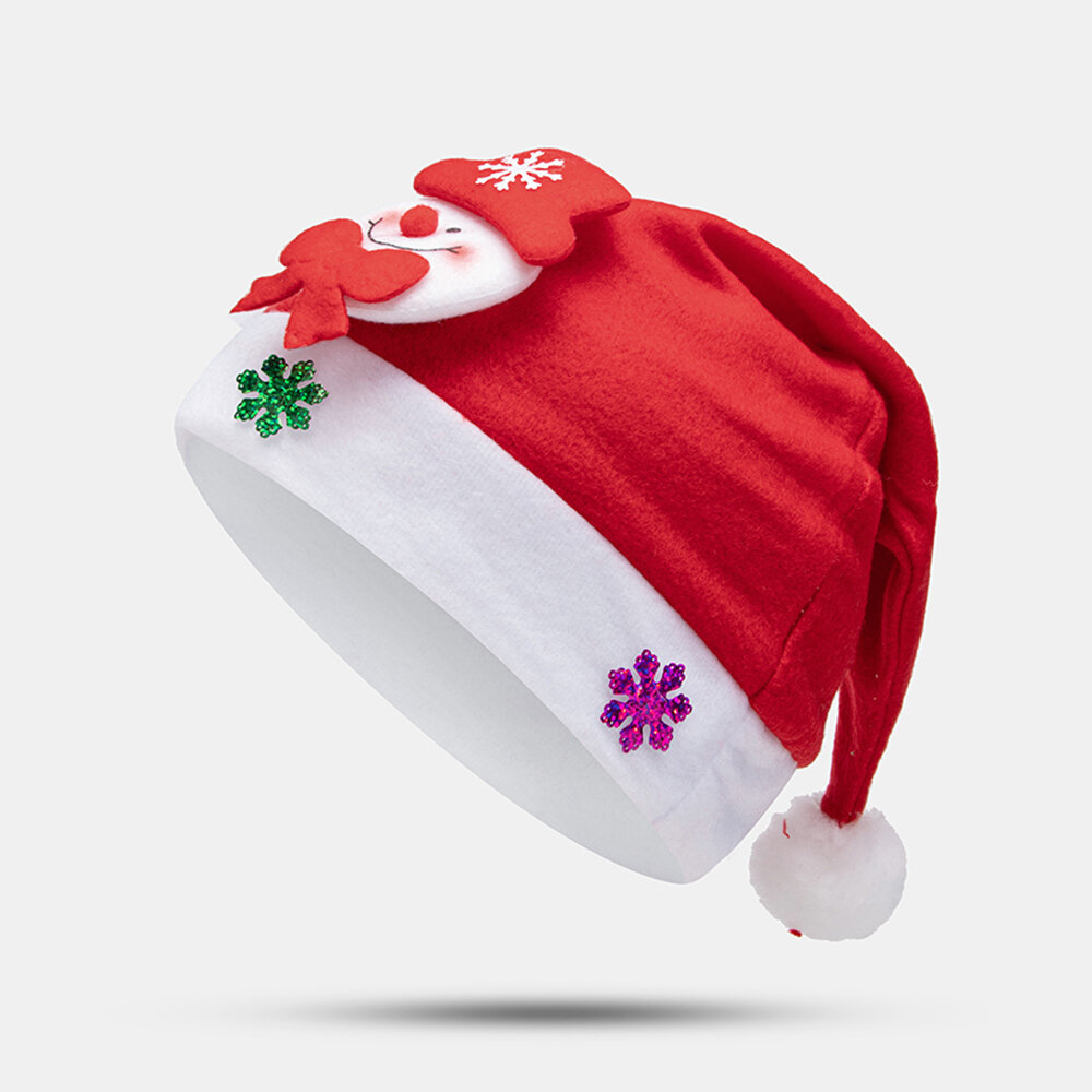 Child Adult Festive Christmas Dressed Santa Claus Hat Lighting Led Cartoon Animal Figure Pattern Bea