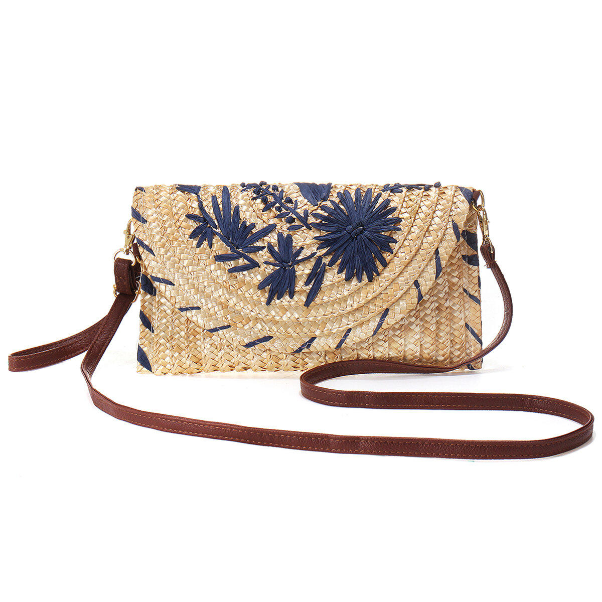 

Women Embroidery Straw Bag Phone Clutch Bag Crossbody Bag Shoulder Bag